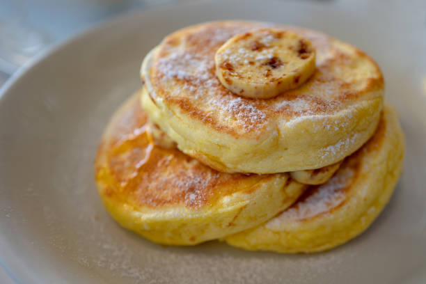 Delicious Pancake with a slice of butter for brunch
