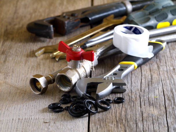 istock plumbing accessories  and tools, shallow depth of field 983182270