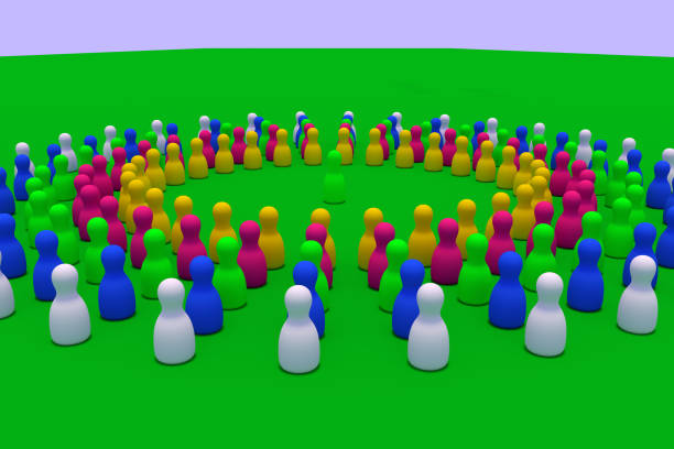 istock 3D rendering of many figures in circular arrangement 983185316