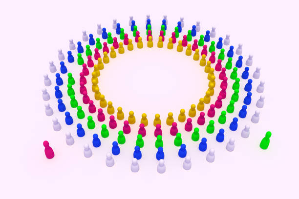 istock 3D rendering of many figures in circular arrangement 983188016