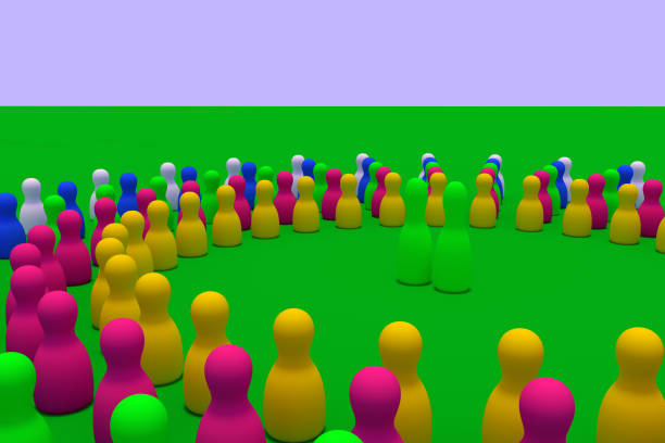 istock 3D rendering of many figures in circular arrangement 983188082