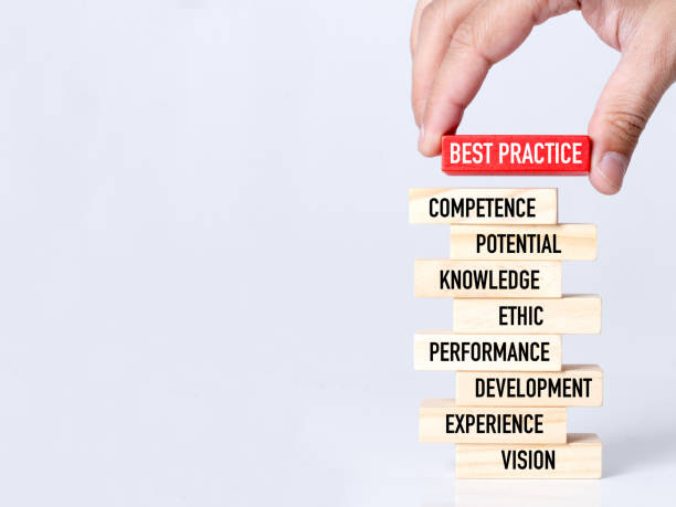 istock Businessman Building BEST PRACTICE Concept with Wooden Blocks 983192908