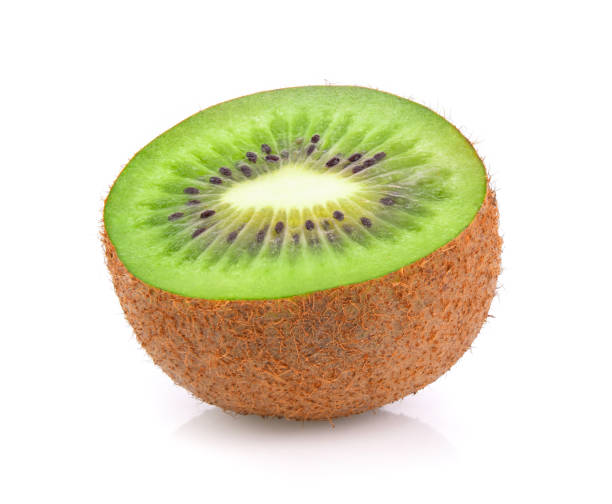 istock Slice of fresh kiwi fruit isolated on white background 983196074