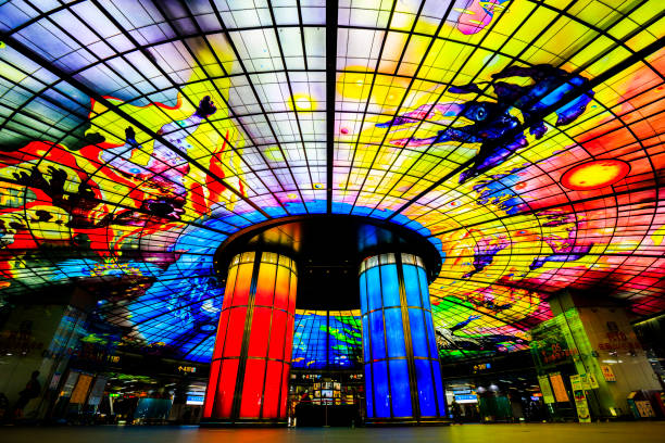 kaohsiung,taiwan - May 11,2018 : The Dome of Light at Formosa Boulevard MRT station in Sinsing District, Kaohsiung Taiwan.