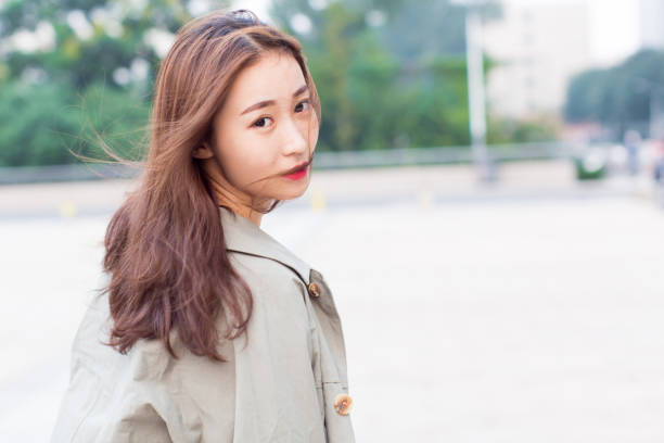 young woman travelling in city,China.