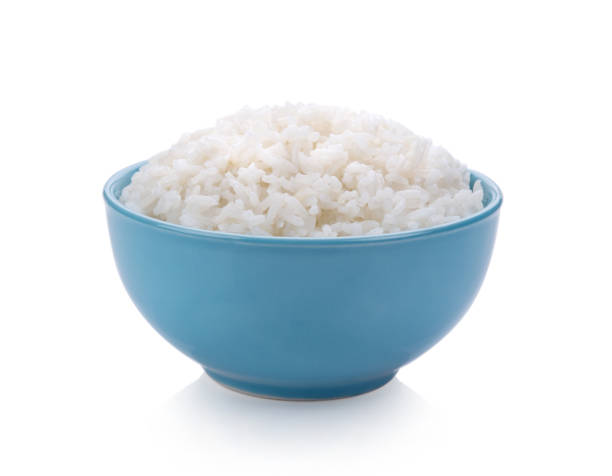 istock jasmine Rice in a bowl on white background 983203730