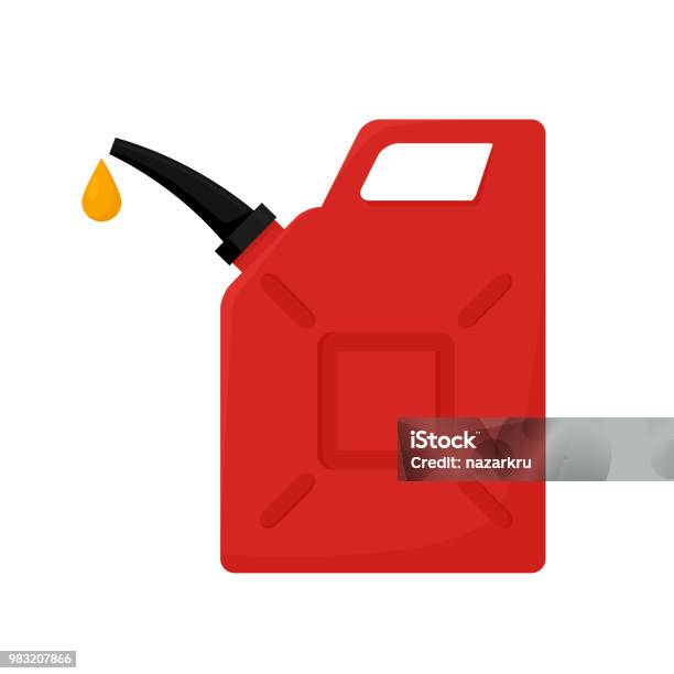 Red Canister Isolated On White Background Vector Illustration In Flat Style Eps10 Stock Illustration - Download Image Now