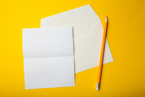 Empty Envelope Card Empty Cardboard Card With Envelope Stock Photo - Download Image Now ...