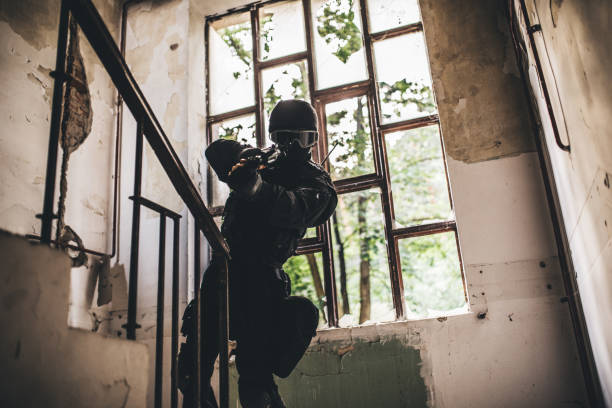 istock Police Officer standing on position 983218834