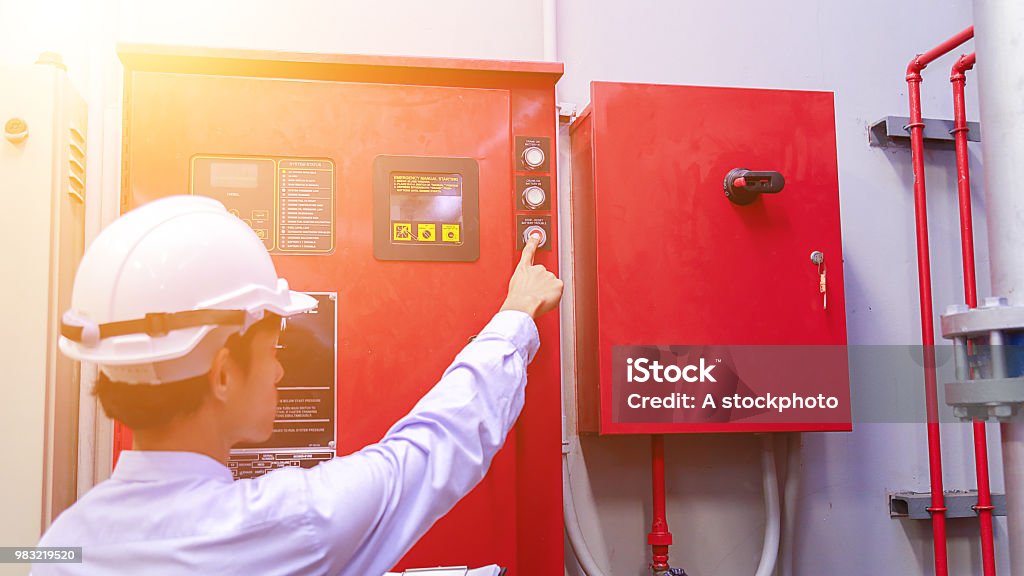 Engineering Inspection Control Engineer Inspection Industrial Fire Control System Stock Photo ...
