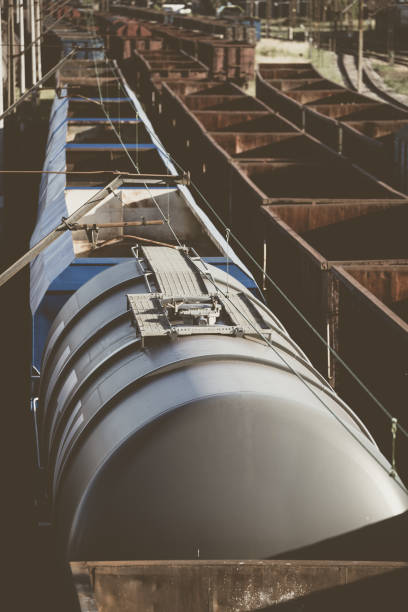 istock Old rusty cargo trains waiting to renovation. 983223678