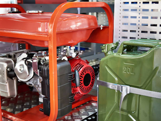 Gasoline generator and canister with fuel