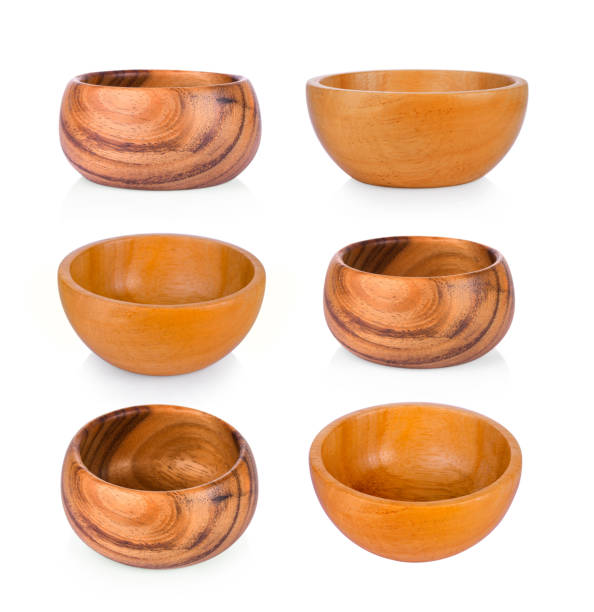 istock set of wood bowl on white background 983228628