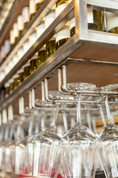 Wineglasses in bar