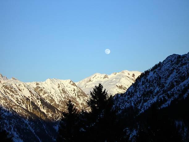 moon mountain stock photo