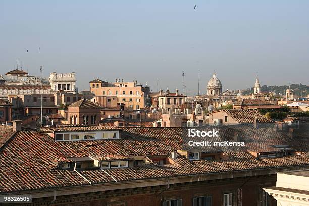 Rooftops In Rome Stock Photo - Download Image Now - Ancient, Architectural Dome, Blue