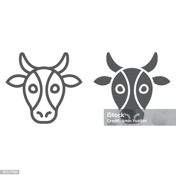 Cow Line And Glyph Icon Animal And Zoo Cattle Sign Vector Graphics A Linear Pattern On A White Background Eps 10 Stock Illustration - Download Image Now