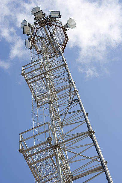 istock Industrial spotlight and metal ladder 98327933