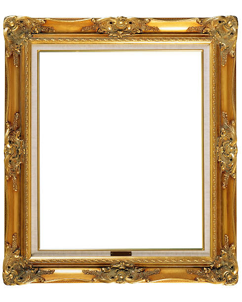 Retro Revival Old Gold Photo Frame stock photo