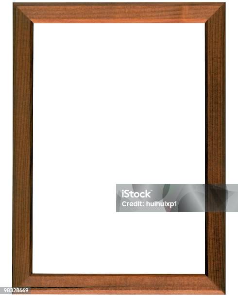 Simple Brown Wood Frame Stock Photo - Download Image Now - Angle, Black Border, Blank
