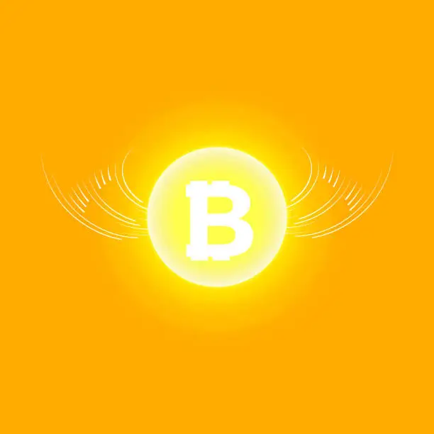 Vector illustration of Bitcoin Cripto currency blockchain.
