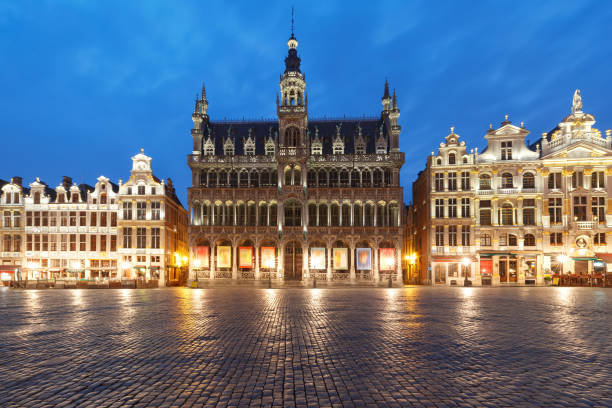istock Grand Place Square at night in Belgium, Brussels 983293276