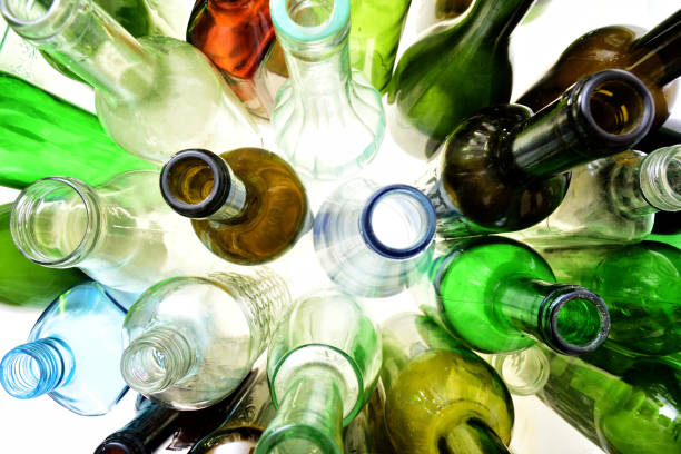 istock top view of glass bottles on white 983301982