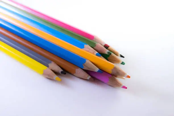 A set of colored pencils.