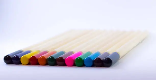 A set of colored pencils.