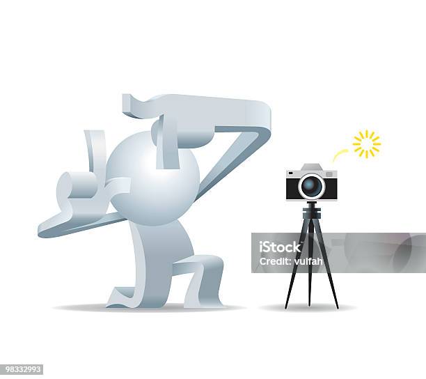 Simplified Man Take Picture Of You Stock Illustration - Download Image Now - Men, Three Dimensional, White Color