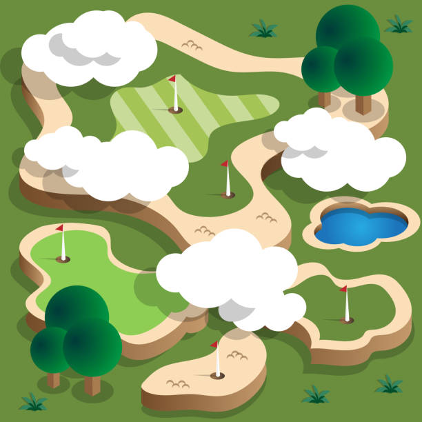 Golf course. Isometric. Vector illustration. par stock illustrations