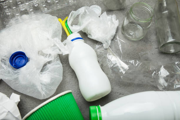 istock Used plastic, paper and glass garbage for recycling 983346644