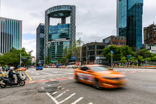 Taxi in downtown Seoul