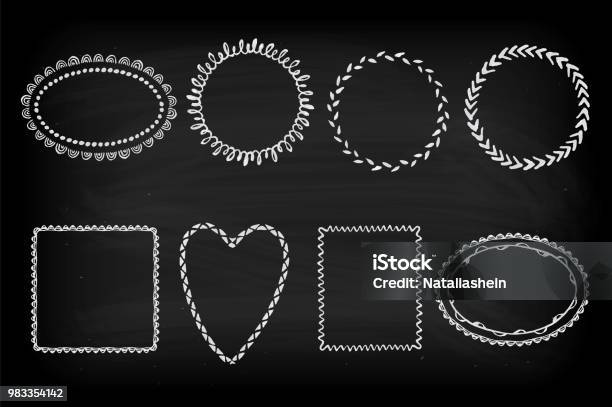 Frame Patterns Drawing Set Of Hand Drawn Frames With Different Patterns Vector Illustration ...