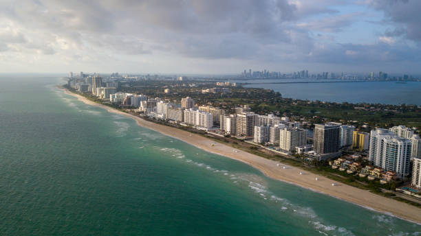 Miami Beach shot with a 4k dji drone stock photo