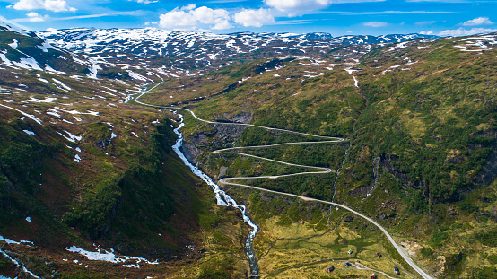 Mountain road. Myrkdalen, Norway.