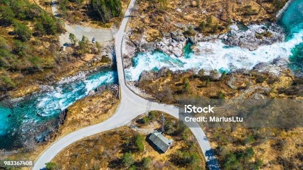 Small Bridge Over Mountain River Hordaland Norway Stock Photo - Download Image Now