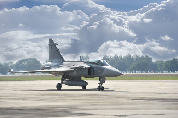 istock Gripen aircraft over the horizon. 983367934