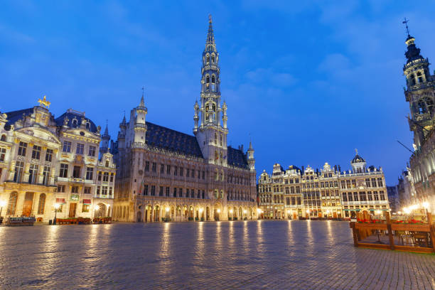istock Grand Place Square at night in Belgium, Brussels 983370524