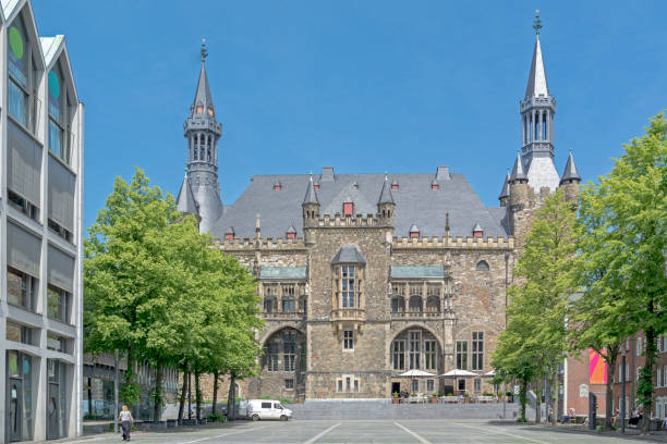Aachen town hall in Germany seen from the south (Katschhof square)