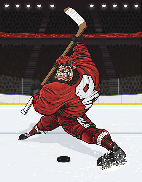 монстр слэп-план (версия с арена фоне - slap shot stock illustrations