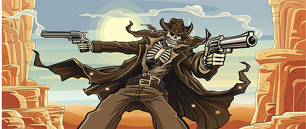 Undead Gunslinger: Mountain Pass Version vector art illustration