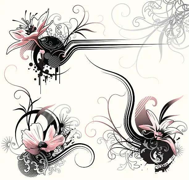 Vector illustration of Black & Pink