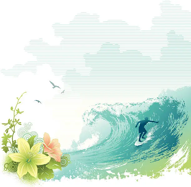 Vector illustration of Surfer