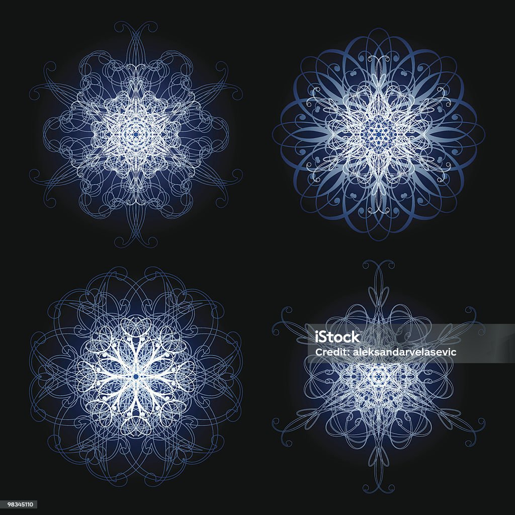 Snowflake ornamentos - Vetor de Círculo royalty-free