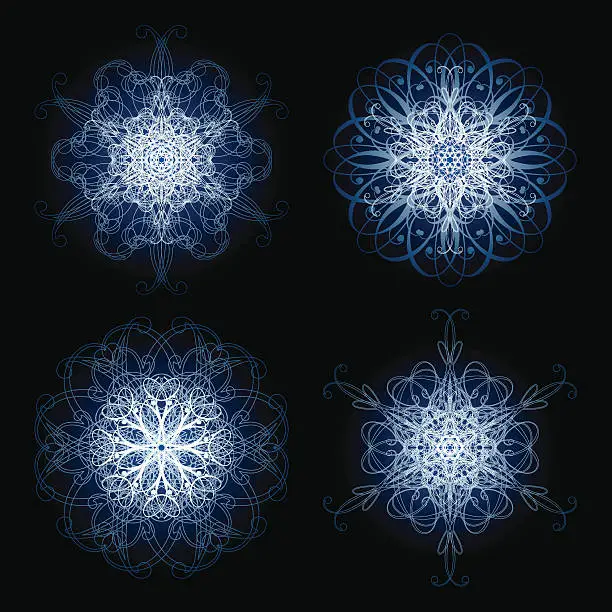 Vector illustration of Snowflake Ornaments