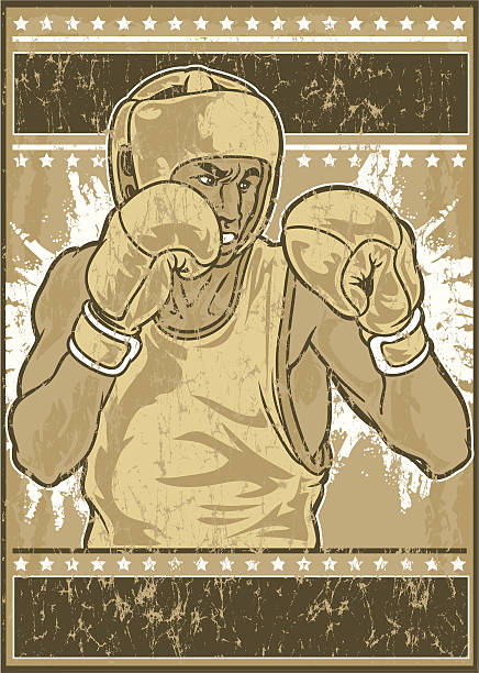 Vintage boxer  head protector stock illustrations