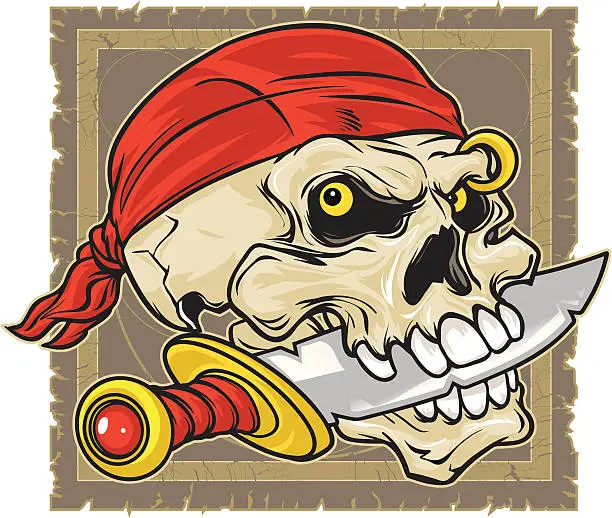 Vector illustration of Pirate skull