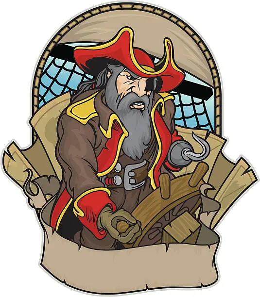 Vector illustration of Pirate Captain