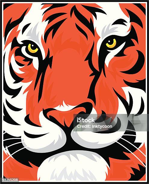 Tigre Faccia - Immagini vettoriali stock e altre immagini di Tigre - Tigre, Vettoriale, Testa di animale